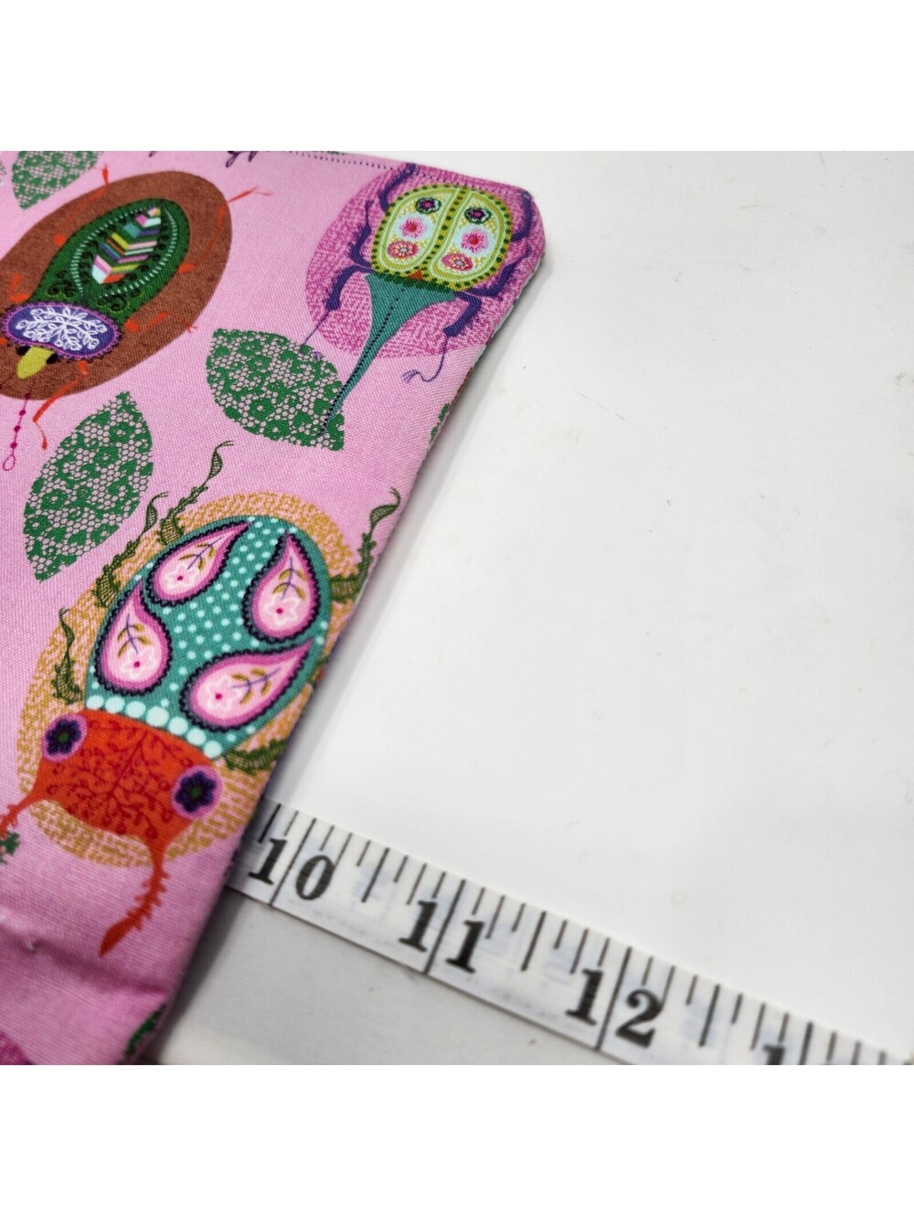 Handmade Pink Bug Print Zipper Pouch Cosmetic Bag Makeup Pencil Case Gift - Picture 6 of 6
